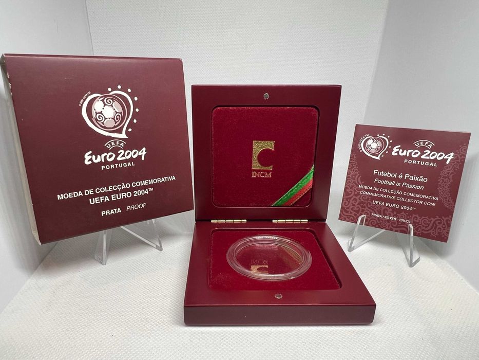 Estojo completo INCM - Para a Moeda de 8€ Futebol é Paixão - Euro 2004 ou outras Moedas com 36mm