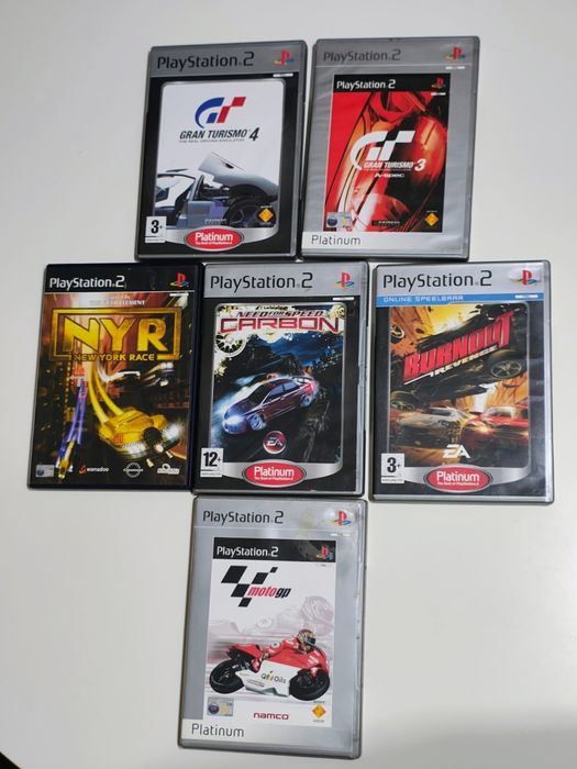 Zestaw gier wyścigowych, Nfs, Gran Turismo 3i4, PS2 PAL CIB