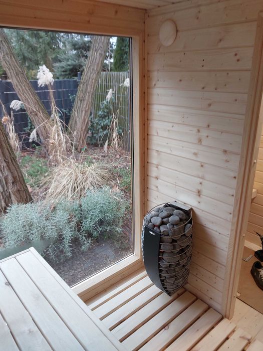 Sauna Zewnętrzna Nowoczesna z Przedsionkiem