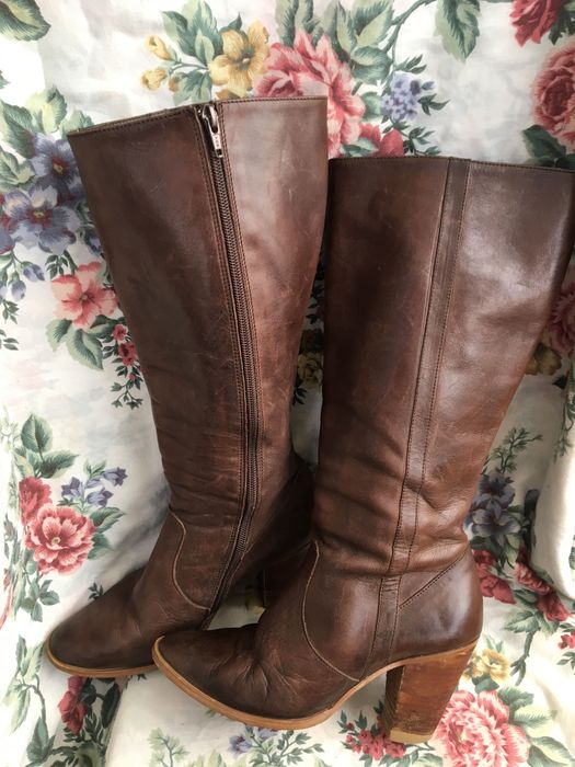 Kozaki vintage, 37, skóra naturalna