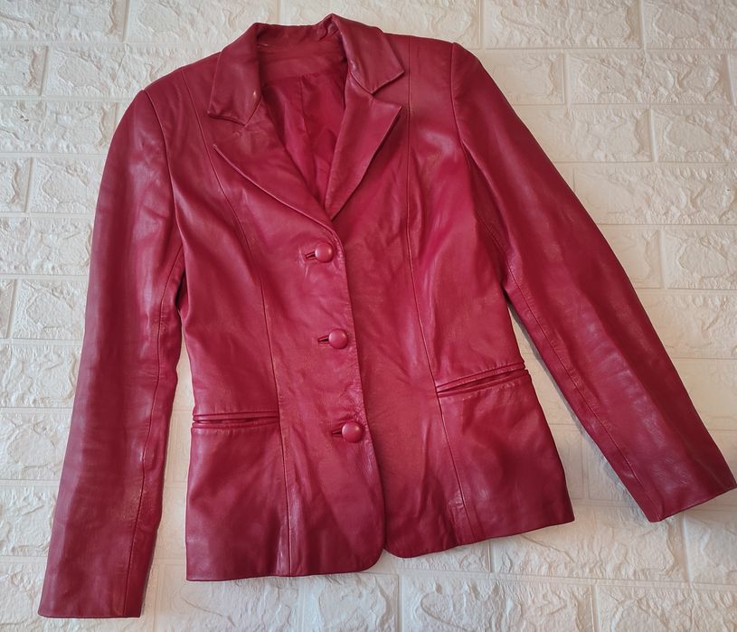 Качественная кожаная куртка, пиджак Maranta Италия xs-s