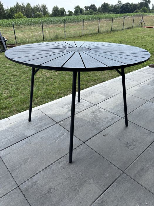 Aluminiowy stół ogrodowy 110 cm czarny