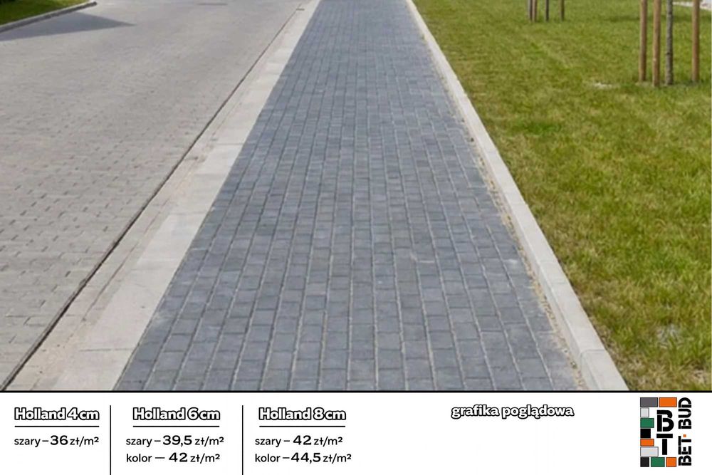 Kostka brukowa HOLLAND Zawidów 4 cm / 6 cm / 8 cm podjazd chodnik