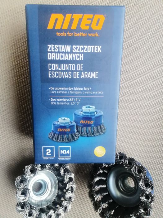 Zestaw szczotek drucianyvch do szlifierki kątowej Nowe