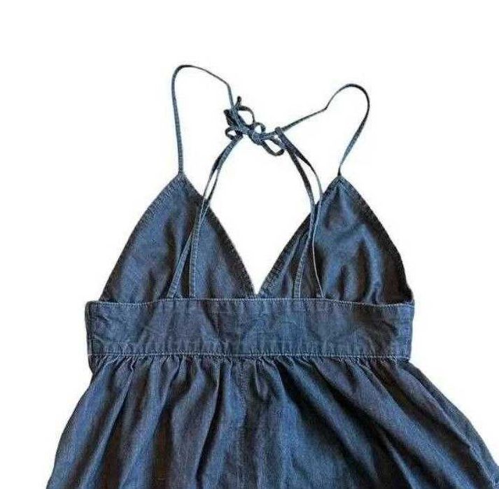 Seven For All Mankind джинсовое платье макси XS открытая спина