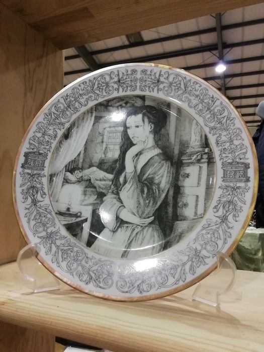 Lima de Freitas - Mestres da Literatura Portuguesa -4 pratos porcelana