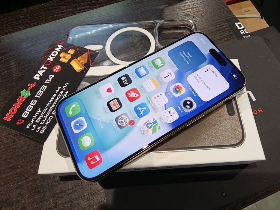 iPhone 15 Pro 256gb ..83% jak nowy kompleT.. PAT-KOM