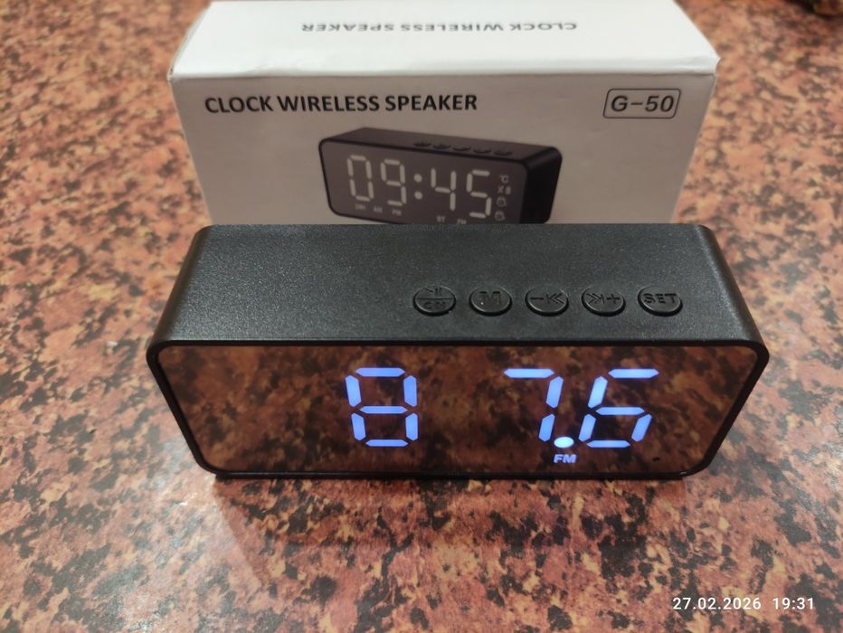 Блютуз колонка, годинник, будильник