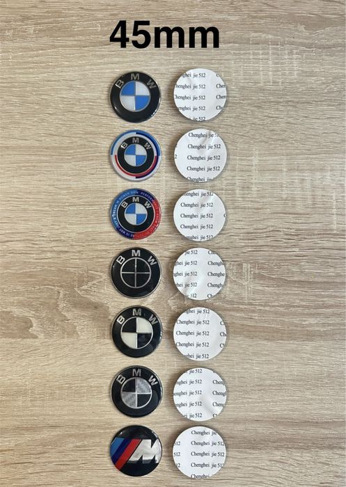 Simbolos BMW Autocolantes 11mm 14mm 45mm 56mm 60mm 65mm 67mm 70mm 78mm