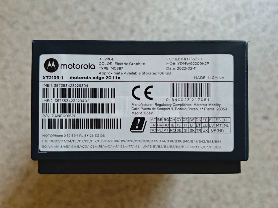 Motorola edge 20 lite 5G 8/128Gb Electric Graphite 90Hz. Гарантія