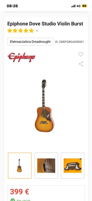 Guitarra Epiphone White Dove