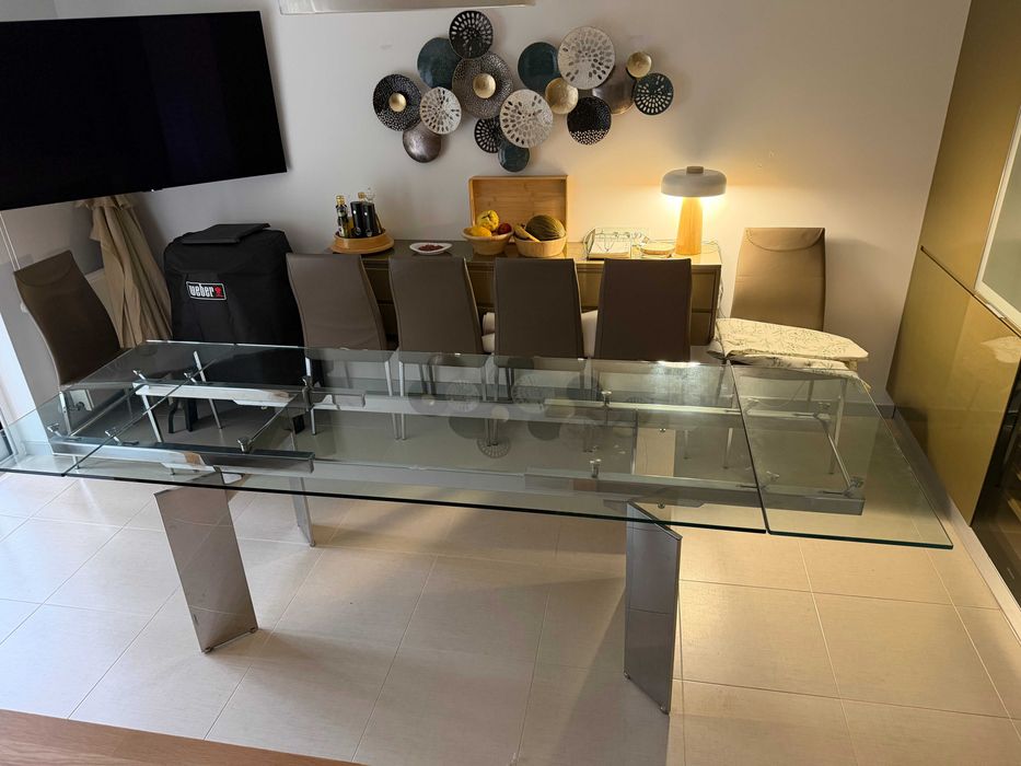 Mesa de vidro design italiano