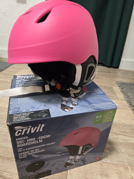 Kask dziecięcy różowy na narty i do snowbordu rozmiar L/XL 52-55 cm