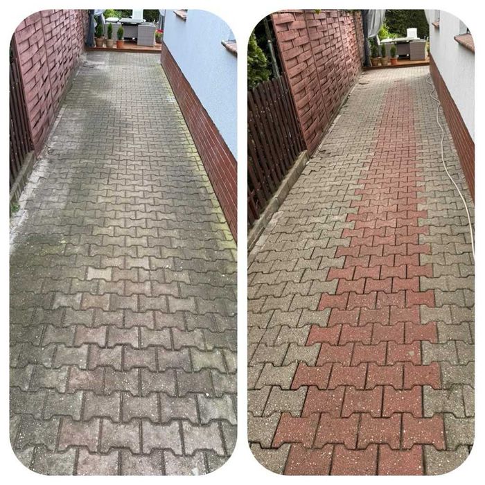 Czyszczenie kostki brukowej, elewacji itp