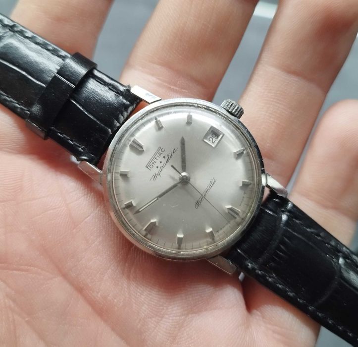 Stary zegarek męski Pontiac Hudraulica memomatic vintage eta automat