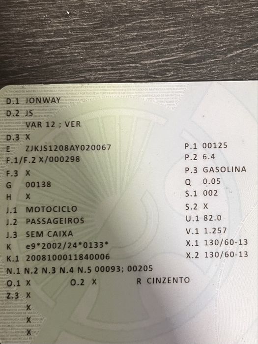 Moto jonway 125 scoter