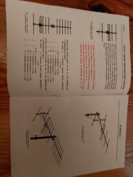 Instrukcja "Odbiorcze zewn. anteny telewiz. ATZ-5 i ATZ-12 POLKAT, PRL