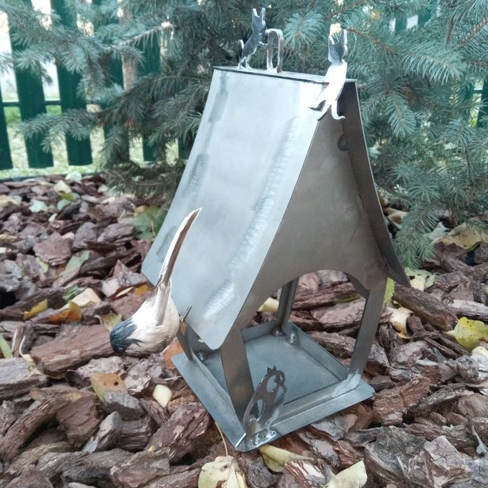 Годівничка для птахів металева «Котики»