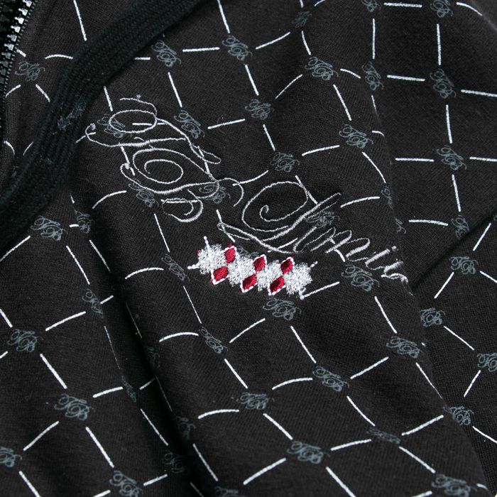 Y2k Fishbone monogram hoodie zip bluza rozpinana S damska sk8 grunge