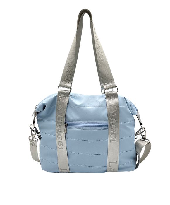 Torebka torba damska pikowana LAURA BIAGGI niebieski błękit