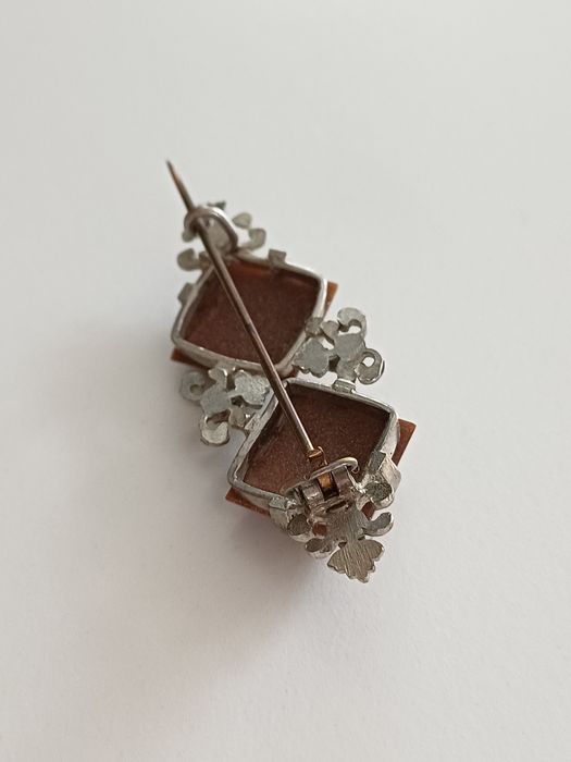 Broszka stara biżuteria kolekcjonerska piasek pustyni wiktoriańska