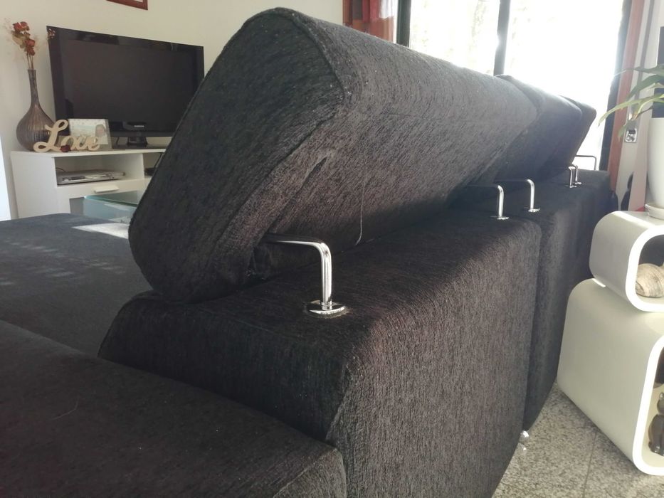 Sofá com chaise longue + oferta candeeiro de pé