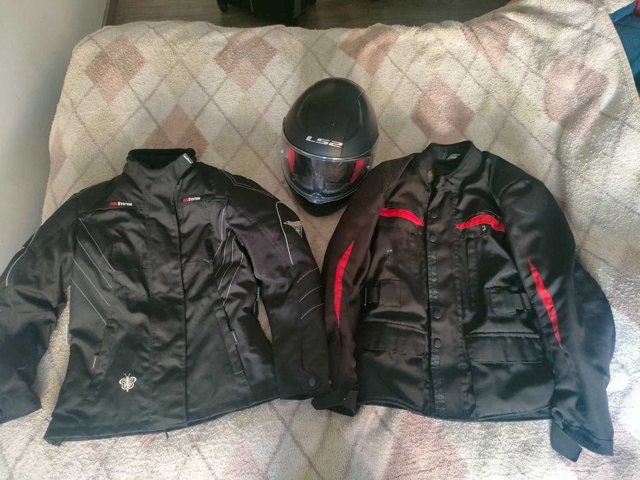 Casaco motociclista, capacete