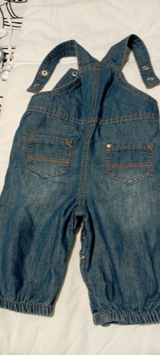 Jardineiras de ganga, bebé menino, tamanho 1-3 meses