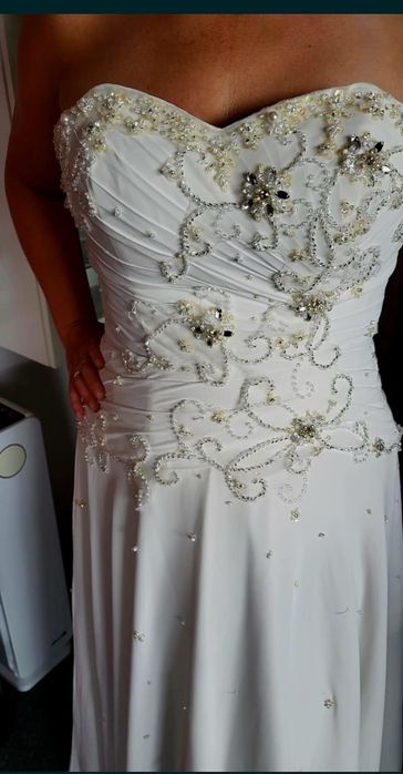 Suknia ślubna / jubileuszu/ halloween, ecri r. 40-42, Verise-Tori
