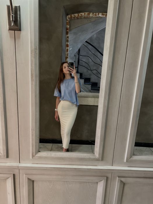 Спідниця міді молочна, ХS