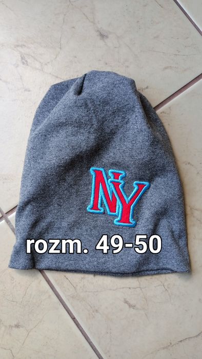 Szara przejściowa czapka NY rozm.49-50