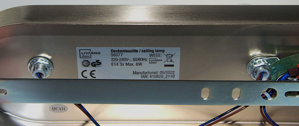 Lampa wisząca Livarno Home,3 punkty E14 LED,nikiel,nowoczesna,sufitowa