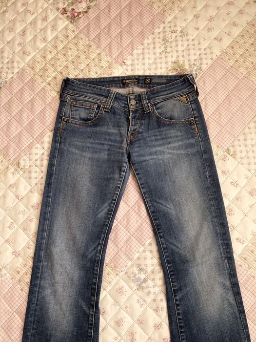 Szerokie jeansy flare niski stan S 36 replay premium vintage 90s 00s