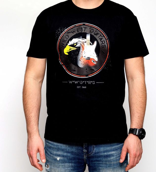 Autorska muzyczna koszulka t-shirt dla gitarzysty różne wzory Red Note