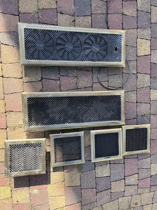 Kratki wentylacyjne kominkowe patyna wentylatory i termostat