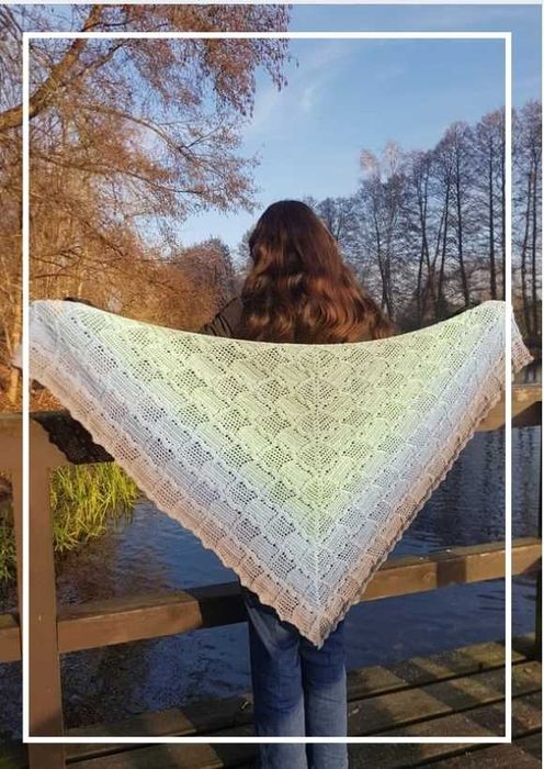 Chusta bawełna ręcznie robiona szydełko handmade