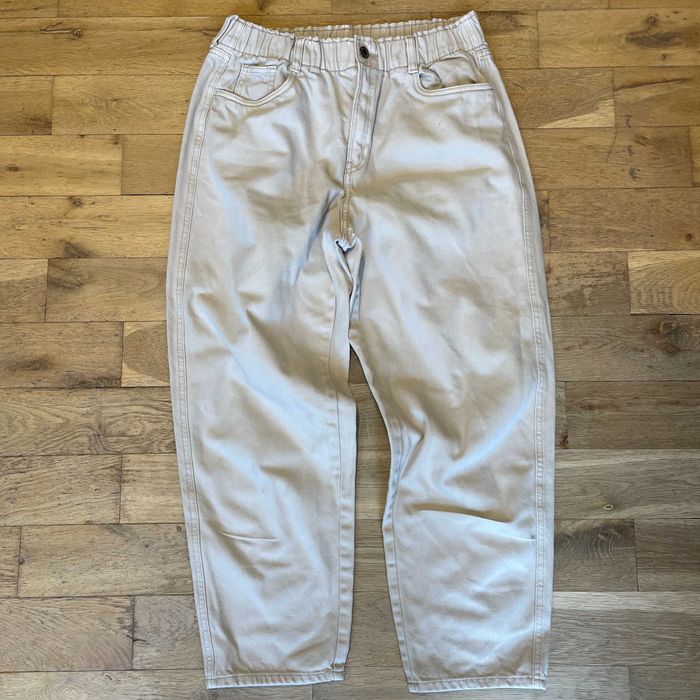 H&m Damske Modne Spodnie Jeansowe MoM Fit Gumka Rozm. 42