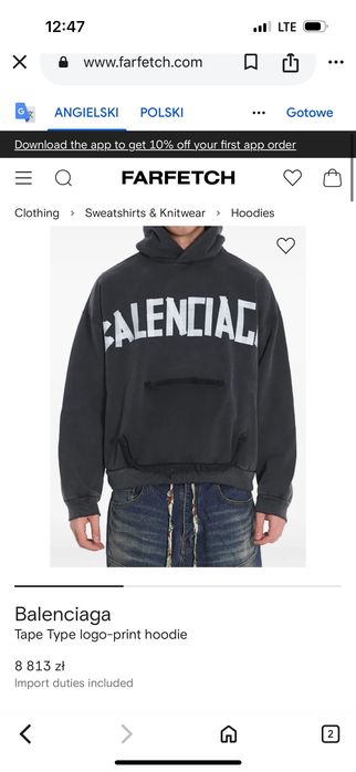 Balenciaga bluza Oversize z kapturem S M L XL XXL