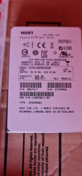 Dysk twardy HGST 200gb