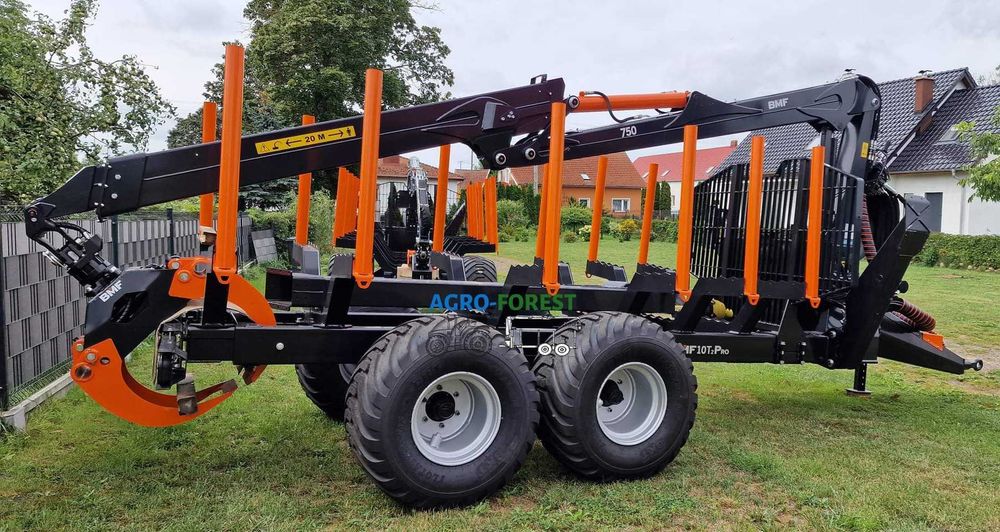 BMF 10T2Pro750 7.5m Przyczepa Leśna Zrywkowa z Żurawiem BMF - Leasing