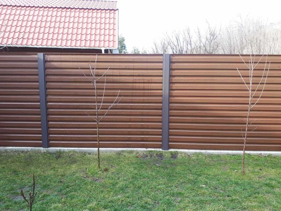 Современные заборы из Профнастила Штакетника Сайдинга Сетки Ворота: 500 ...