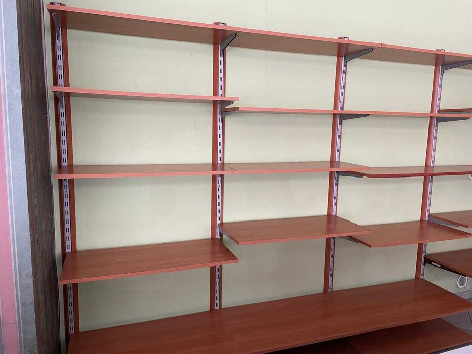 Regał sklepowy 7 listew 2m + półki 90 cm (50/40/35/22) + podstawa