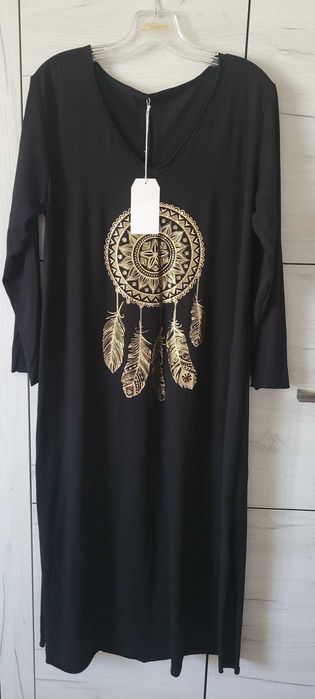 Sukienka czarna  maxi r.xxl /uniwers.
