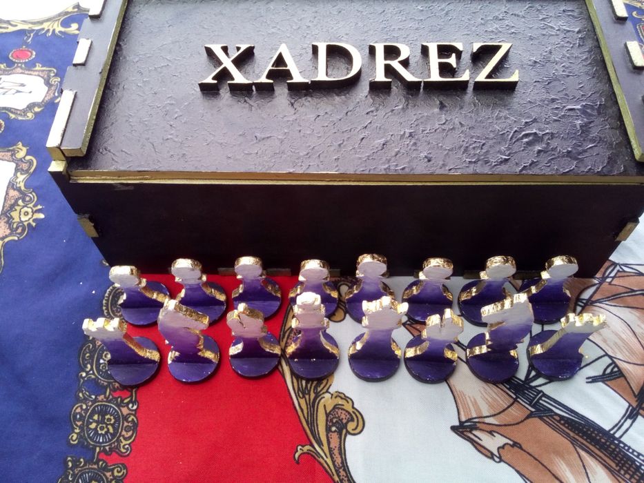 Jogo de xadrez feito á mão