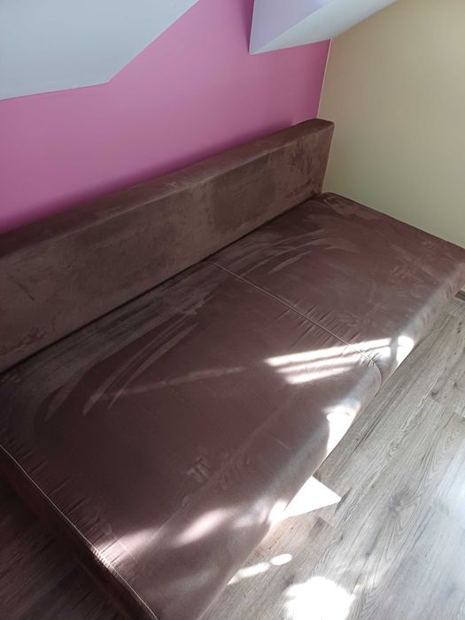 Sofa rozkladana brazowa
