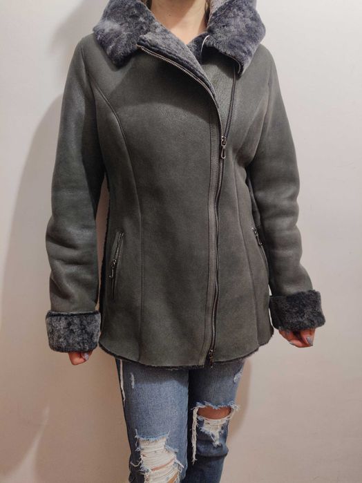 Kożuch damski skórzany naturalny zimowy