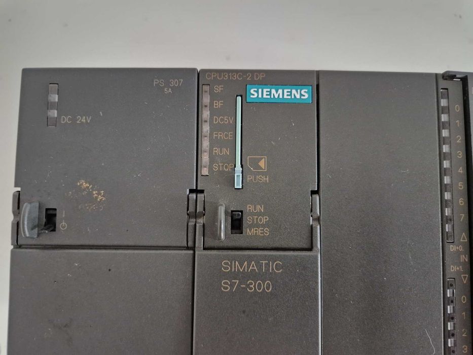 PLC Siemens S7-300 CPU313-2DP + zasilacz+ moduły2xDI + 2 x DO + szyna