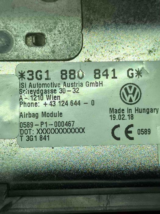Airbag Joelho VW PASSAT B8