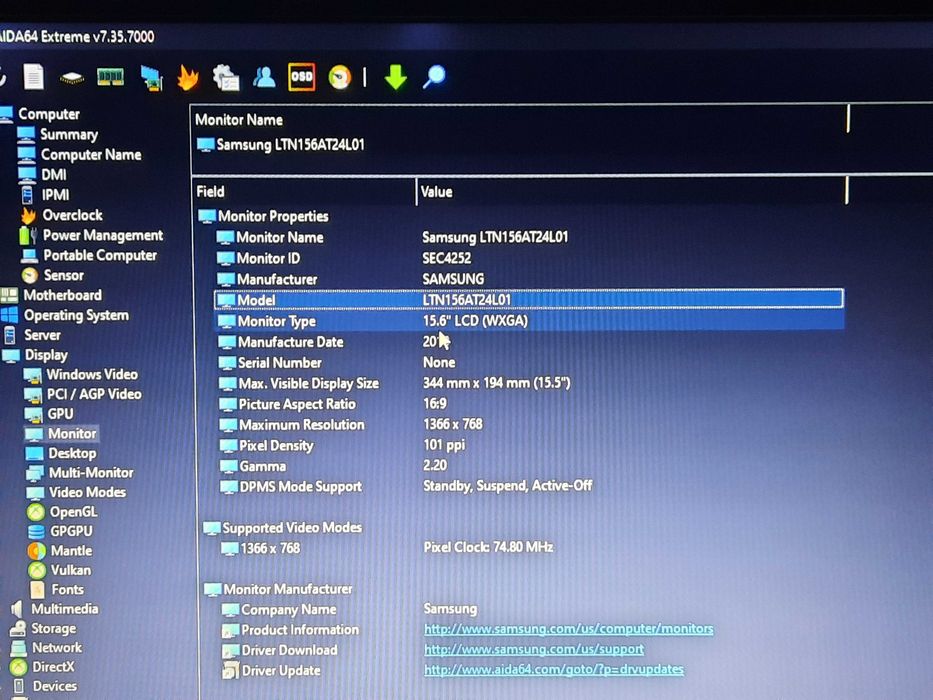 матрица дисплея экран ноутбука 15,6' samsung монитор