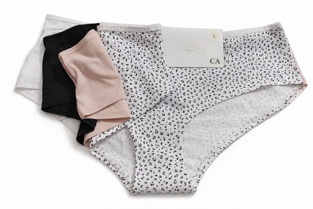 Набір трусиків-хіпстерів C&A з високою посадкою, 4 шт, L  ,95% бавовна